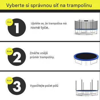 Bezpečnostná sieť na trampolínu TW10019, 305 cm, čierna - N