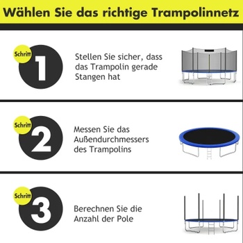 Bezpečnostná sieť na trampolínu TW10019, 305 cm, čierna - N