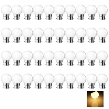 LED žiarovka B22, žiarovky B22 LED 1W, G45 teplá biela 2700K, 1W nahrádza 5 wattov, dekoratívne