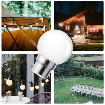 LED žiarovka B22, žiarovky B22 LED 1W, G45 teplá biela 2700K, 1W nahrádza 5 wattov, dekoratívne