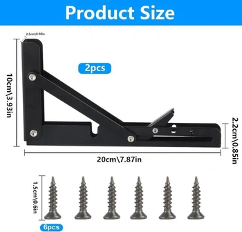 2 ks skládacích držáků pro vysoké zatížení, 200mm skládací…
