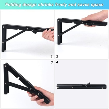 2 ks skládacích držáků pro vysoké zatížení, 200mm skládací pant s aretačním mechanismem, skládací
