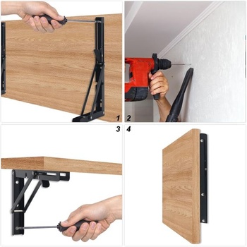 2 ks skládacích držáků pro vysoké zatížení, 200mm skládací pant s aretačním mechanismem, skládací
