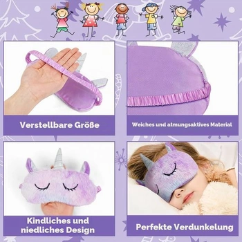 Očná maska ​​ACWOO, 3D roztomilé zvieratká, maska ​​na spanie s motívom jednorožca, vtipná novinka,