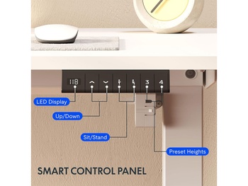 Nastaviteľný elektrický stôl QE1W-1460-EUV1, 140 x 60 cm, biely - N
