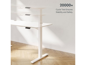 Nastaviteľný elektrický stôl QE1W-1460-EUV1, 140 x 60 cm, biely - N