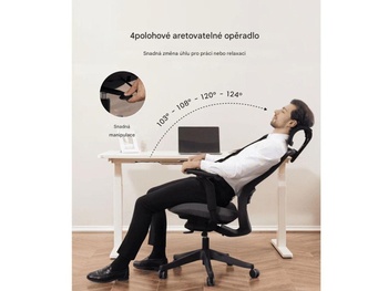 Ergonomická kancelárska stolička YZ04B, čierna - B