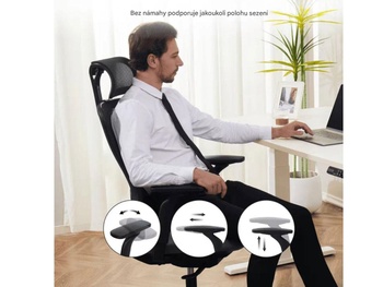 Ergonomická kancelárska stolička YZ04B, čierna - B