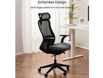 Ergonomická kancelárska stolička YZ04B, čierna - B