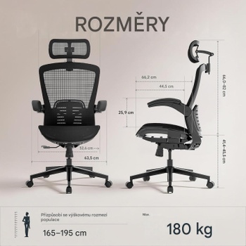 Ergonomická kancelárska stolička OC3 PRO, čierna - B