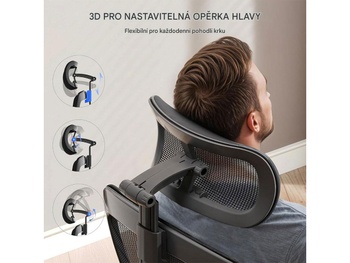 Ergonomická kancelárska stolička OC3 PRO, čierna - B