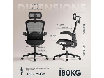 Ergonomická kancelárska stolička OC3 PRO, čierna - B