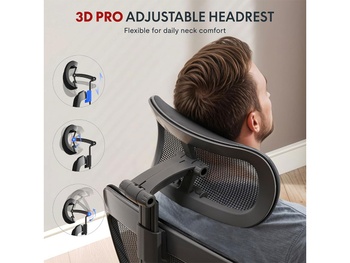 Ergonomická kancelárska stolička OC3 PRO, čierna - B