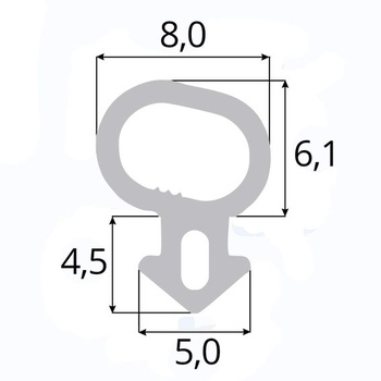 Tesnenie okna DQ-PP – čierne – 5 metrov – S-232 Panorama – PVC okno S-232 5 metrov