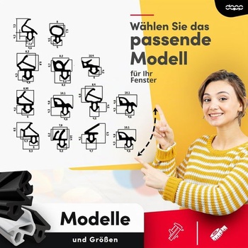 Tesnenie okna DQ-PP – čierne – 5 metrov – S-232 Panorama – PVC okno S-232 5 metrov
