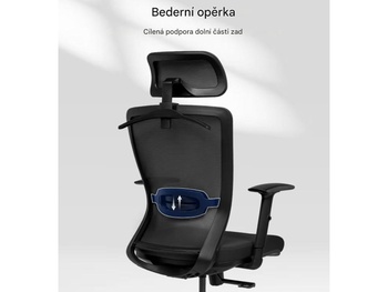 Kancelárska stolička BS3B-V2 s ramienkom na oblečenie, čierna - B