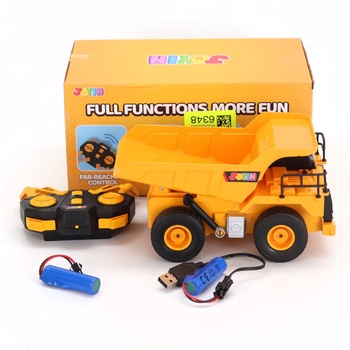JOYIN diaľkovo ovládaný nákladné auto sklápač, 2,4 GHz RC sklápač, traktor bager, hračka so svetlom a