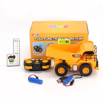 JOYIN diaľkovo ovládaný nákladné auto sklápač, 2,4 GHz RC sklápač, traktor bager, hračka so svetlom a