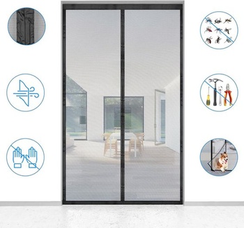 Magnetická sieť proti hmyzu na balkónové dvere, 70 x 200 cm, Silnejšie magnety, 3,8 cm široký suchý