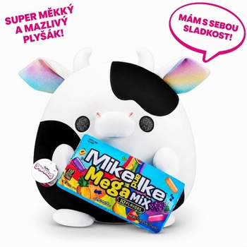 Plyšová hračka krava Daisy, 28 cm, séria 1, so snackom Mike and Ike, biela/čierna - N