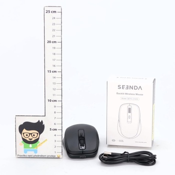 Seeda Bezdrôtová myš LED, Dobíjacia bezdrôtová myš s Mouse Jiggler, Tichá 2,4G USB bezdrôtová myš