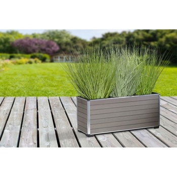 Kvetináč GARTENFREUDE, zavlažovací systém, 79 x 27 x 35,5 cm, sivý - B