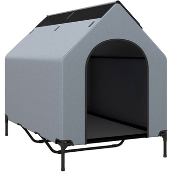 Psie búda a vyvýšená posteľ pre psa PU10049GR, 2 v 1, 84 x 132 x 114 cm - A