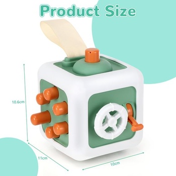 Senzorická hračka Pavlleen Activity Cube pro děti od 6 měsíců, zaoblené hrany