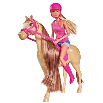 Jazdecká bábika Steffi Lovely Horse s koňom, 29 cm, viacfarebná - N