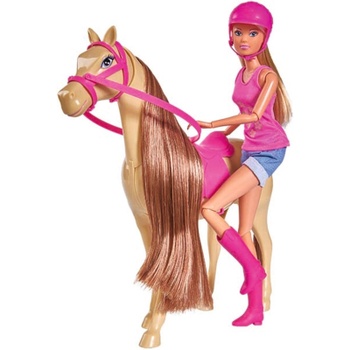 Jazdecká bábika Steffi Lovely Horse s koňom, 29 cm, viacfarebná - N