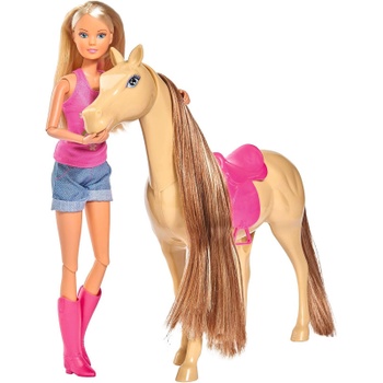 Jazdecká bábika Steffi Lovely Horse s koňom, 29 cm, viacfarebná - N