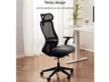Ergonomická kancelárska stolička YZ04B, čierna - B