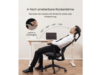 Ergonomická kancelárska stolička YZ04B, čierna - B
