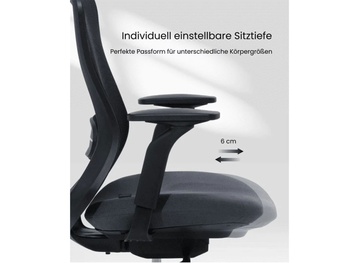 Ergonomická kancelárska stolička YZ04B, čierna - B