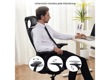 Ergonomická kancelárska stolička YZ04B, čierna - B