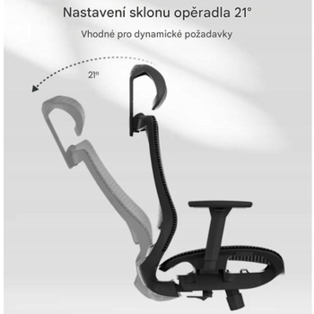 Ergonomická kancelárska stolička BS4B, zo sieťoviny s bedrovou opierkou, čierna - A