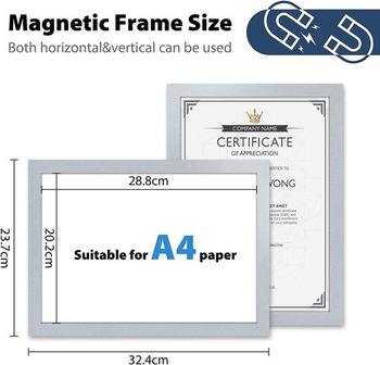 10 magnetických rámčekov A4, samolepiace magnetické informačné rámčeky, s magnetickým zapínaním na