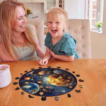 Drevené puzzle Fantasy, 350 dielikov, 37,5 cm, viacfarebné - N