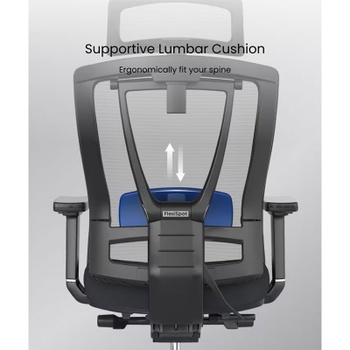 Ergonomická kancelárska stolička s delenou bedrovou opierkou C7G-Air-EU, čierna - B