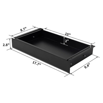 Zásuvka pod stôl S07LB, 43 cm, čierny - A