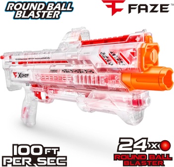 Penová pištoľ FaZe Ragequit, 24 loptičiek, 30 m/s, priehľadná - N
