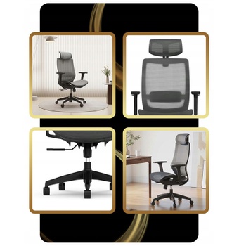 Ergonomická herná stolička BS4G, čierno/šedá - A