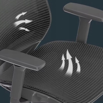 Ergonomická herná stolička BS4G, čierno/šedá - A