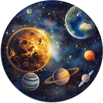 Drevené puzzle Solar Harmony, 600 dielikov, 50 cm, viacfarebné - N