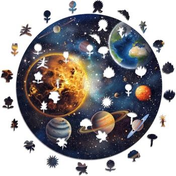 Drevené puzzle Solar Harmony, 600 dielikov, 50 cm, viacfarebné - N