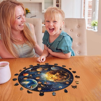 Drevené puzzle Solar Harmony, 600 dielikov, 50 cm, viacfarebné - N