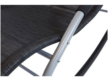 Záhradné lehátko Naxos 305319, oceľ, čierne, nosnosť 120 kg, 146 x 62 x 89 cm - B