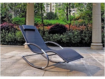 Záhradné lehátko Naxos 305319, oceľ, čierne, nosnosť 120 kg, 146 x 62 x 89 cm - B