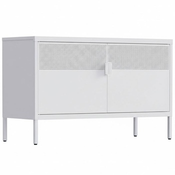 Úložná skrinka s dvojitými dverami CB10-H-W-V2, 100 x 40 x 64 cm, biela - N