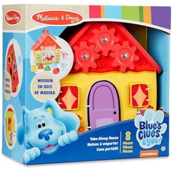 Drevený domček s triedičom tvarov Blue's Clues & You, 8 dielov, viacfarebný - N